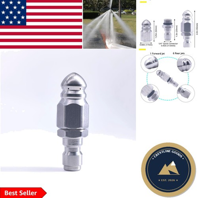 #ad Compact 5000 PSI High Pressure Jetter Nozzle with Stainless Steel Quick Connect $17.99