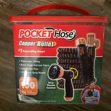 As Seen on TV 100' Pocket Hose Copper Bullet Thumb Spray Nozzle
