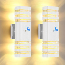 Modern Dusk to Dawn Outdoor Wall Lights - 2 Pack Waterproof Sconces