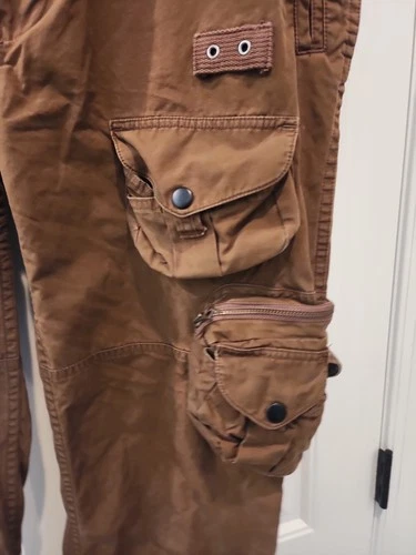 Vtg Polo Ralph Lauren Brown Military Cargo Paratrooper Tactical Pants Mens Read image 7