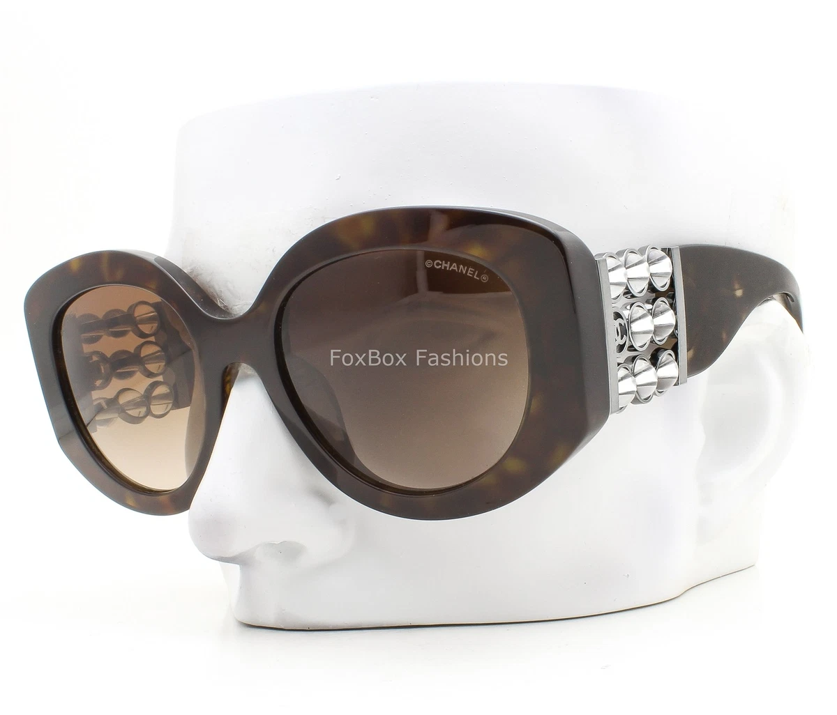 CHANEL CC Logos Sunglasses Eye Were Plastic Metal Brown 3229-Q-A 67KC557 CHANEL Plastic Oval Sunglasses for Women for sale | eBay main image 2