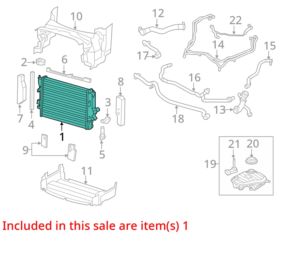 Radiator Main Fits 10-19 XJ 6840736 - Image 3 of 4