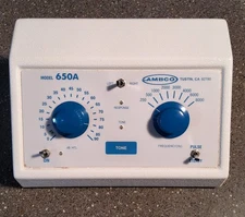 Ambco 650A Audiometer with Headphones, Power Adapter, Client Response Button