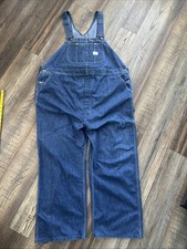 Vintage BIG MAC Bib Overalls Size 48 X 28 Blue Jean Denim Workwear Farmer Nice