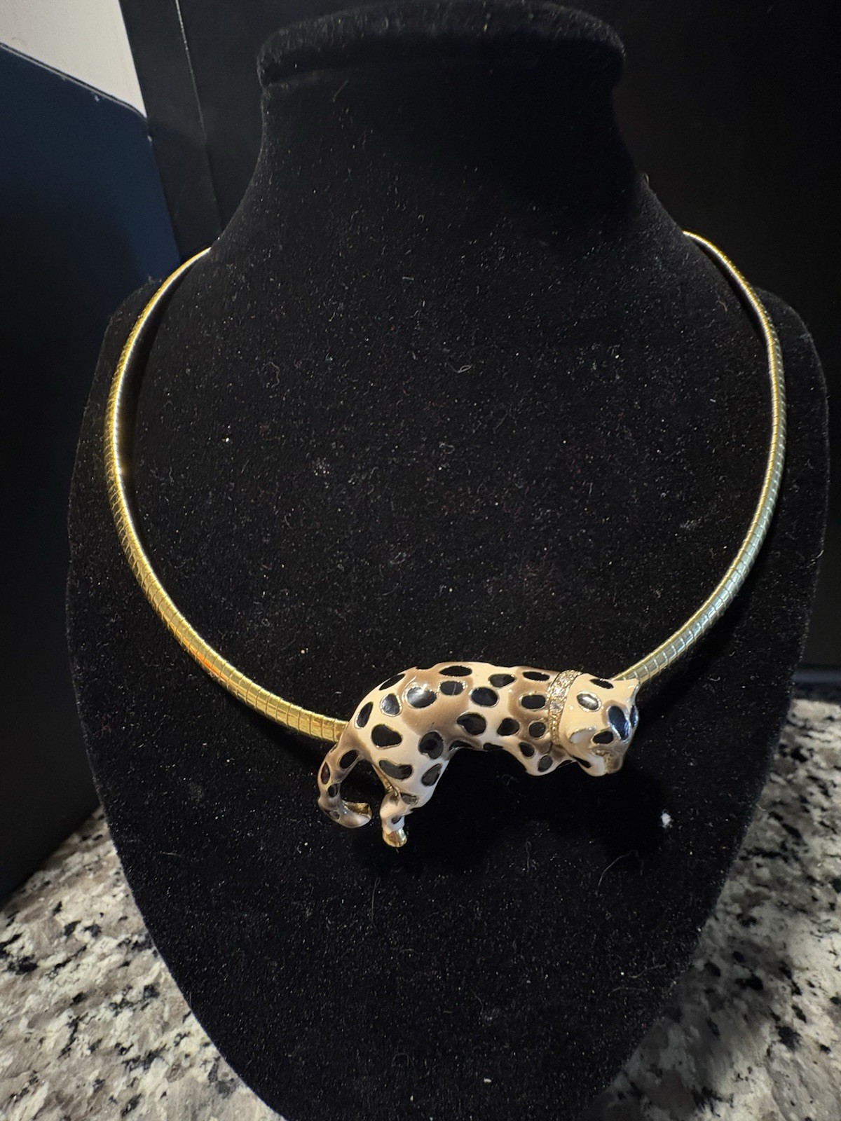 Vtg Signed KJL Leopard Pendant Chain Kenneth J La… - image 7