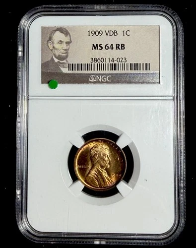 1909 VDB Lincoln Wheat Cent NGC MS-64 RB