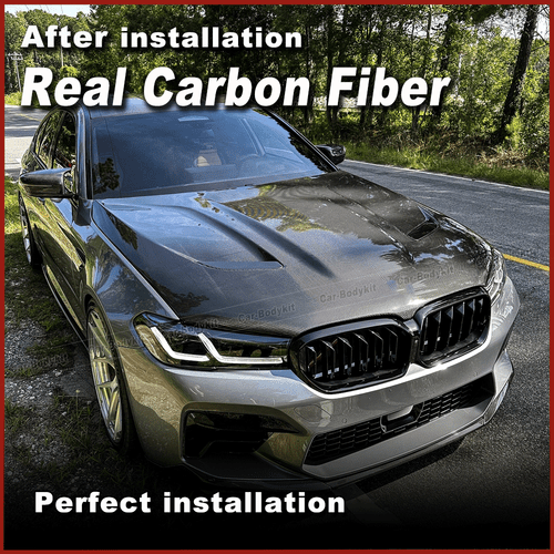 Capó delantero de carbono DRY entrada de aire ventilación para BMW M5 F90 LCI 2018-2024 - Imagen 5 de 13