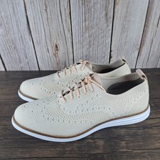 Cole Haan Grand Original Stitchlite Wingtip Cement Twisted Knit Women's Sz 8 B