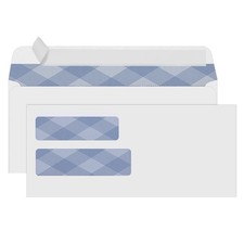 500 10 Double Window Security Envelopes, NO.10 Self-Seal Window Envelopes