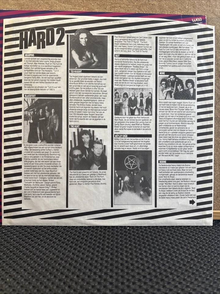 HARD 2 - VARIOUS ARTISTS 1982 WEA / MOTLEY CRUE / RIOT / KIX / BODINE /NUGENT - Image 3 of 4