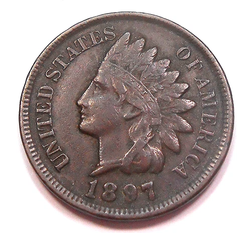 United States 1897 Indian Head Small Cent VF-XF Nice HIGH Grade Old U.S.A. Penny