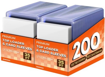 200 Card Sleeves Top Loaders for Cards, 3'' x 4'' Hard Plastic Toploaders, Base...