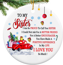 Sister Christmas Ornaments 2025,Sister Ornament for Christmas Tree,Best Sister G