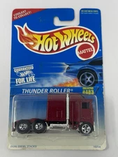 Hot Wheels 1998 Thunder Roller Burgundy Red Kenworth Aerodyne Cabover #483 A5