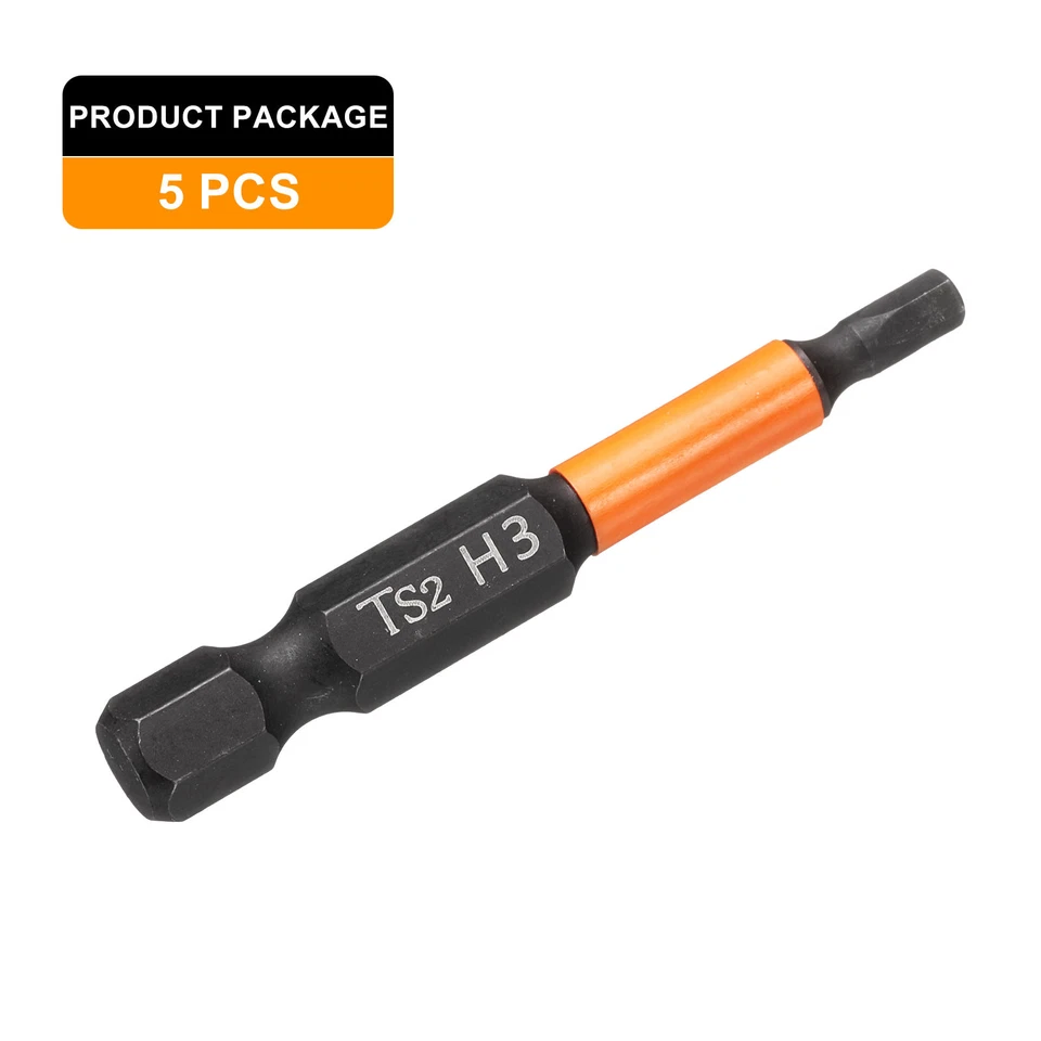 5pcs 3mm Metric Hex Head Wrench Drill Bit 50mm Length Magnetic Bits - Image 3 of 4