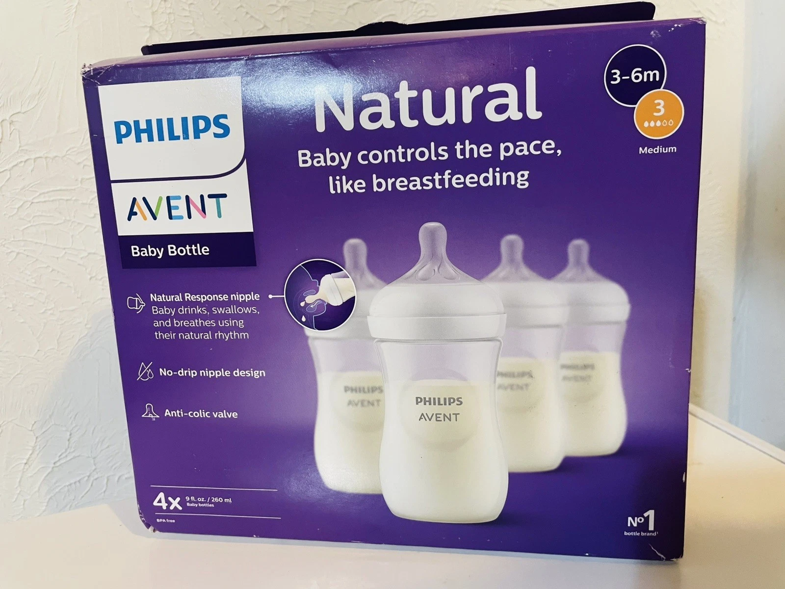 Philips Avent Baby Bottles Natural Response Nipples ( set of 4) 9oz - 3-6m (j)
Opens in a new window