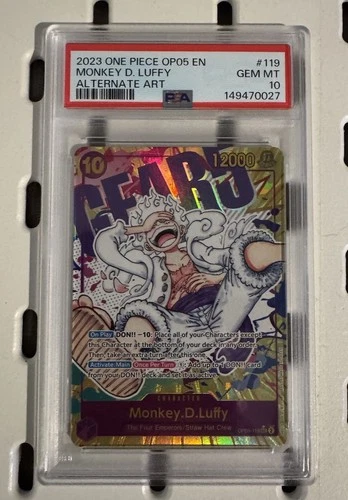 One Piece Monkey D Luffy OP05-119 Alt Art PSA 10