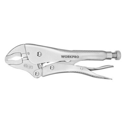 #ad WORKPRO 10 inch Locking Plier Curved Jaw Vice Grips Plier Wire Cutter Vise Grips $19.99