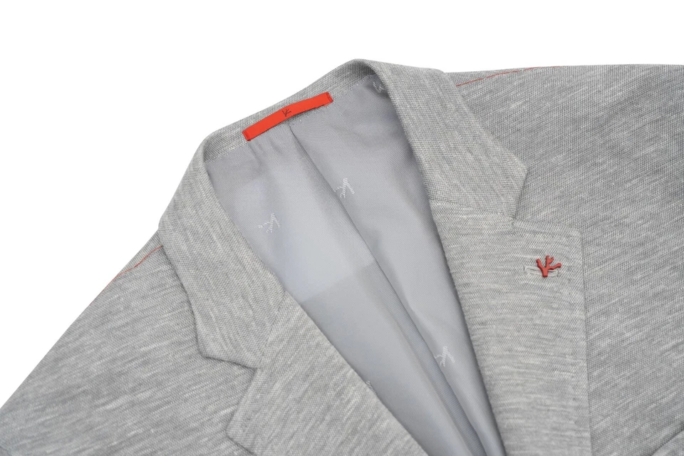 4200 ISAIA "Comfort" Gray Jacket Sport Coat Wool Silk & Linen 44 US / 54 EU - Image 4 of 4