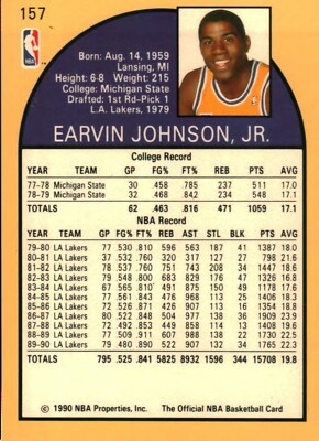 ✨Magic Johnson 1990 MVP NBA Hoops Card 157 Ultra Rare 🌟 | eBay