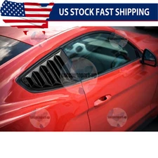 1/4 Quarter Black Side Window Louvers Scoop Cover Vent For 15-23 Ford Mustang.