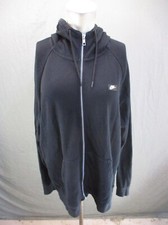 NIKE Size L Mens Black Cotton Blend Full Zip Stand Collar Athletic Jacket 1Bl1