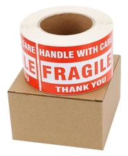 10000 ( 20 Roll ) 3 x 5 Fragile Handle With Care Stickers Shipping Mailing Label