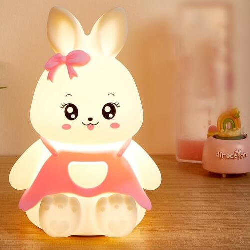 Lampada coniglio in silicone con batteria simpatica bambini luci notturne 5 colori led che cambiano - Foto 14 di 26