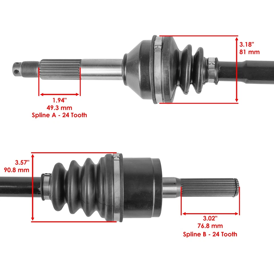 Rear Left & Right CV Joint Axles For Kawasaki Teryx 750 KRF750 4X4 2008-2011 - Image 3 of 4
