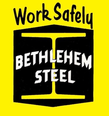 Bethlehem Steel Railroad Work Safely 2''x2'' Vinyl Lunch box Sticker  Johnstown Pa