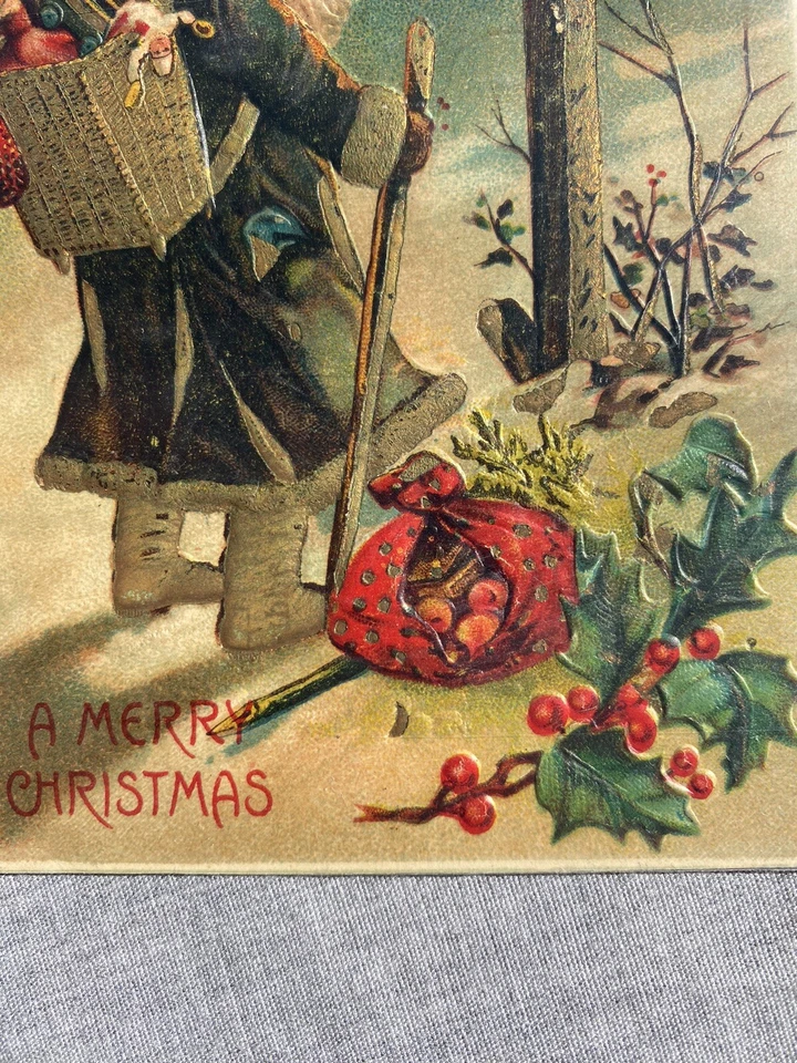 РЕДКАЯ 1907 Reading, P.A. Санта открытка с оригинальным письмом отправлено 24 декабря - Изображение 3 из 4