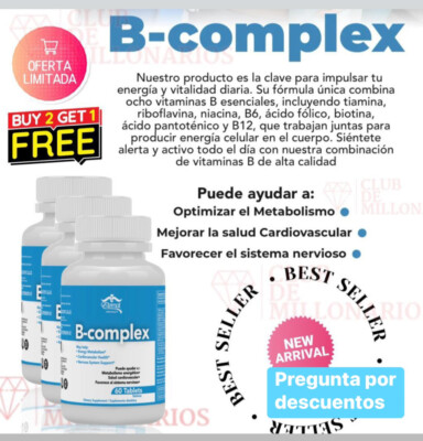 3 Bottles , Has 8 Vitamins Of B-complex. Tiene Las 8 Vitaminas Del Complejo B