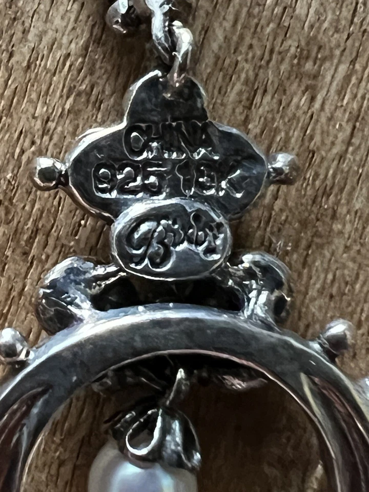 Pendientes araña Barbara Bixby plata de ley 925 perlas de agua dulce de 18 k Foto 4 de 4