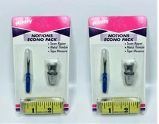 LOT OF 2 Allary Craft & Sew Seam Ripper, Metal Thimble and Tape Measure