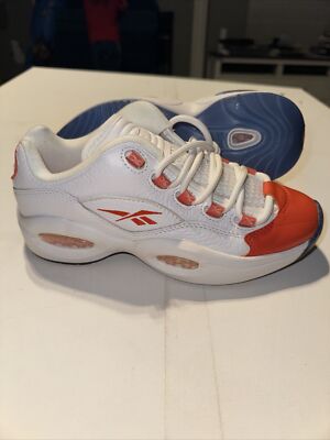 Reebok Question Low Allen Iverson Boys Size Womens White Orange Ice  Fy2344
