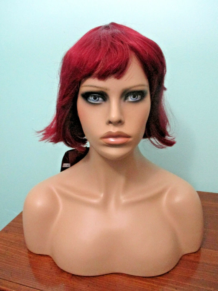 12" burgundy red medium length straight shaggy BOB style WIG by SEPIA / WEST BAY - Image 2 of 4