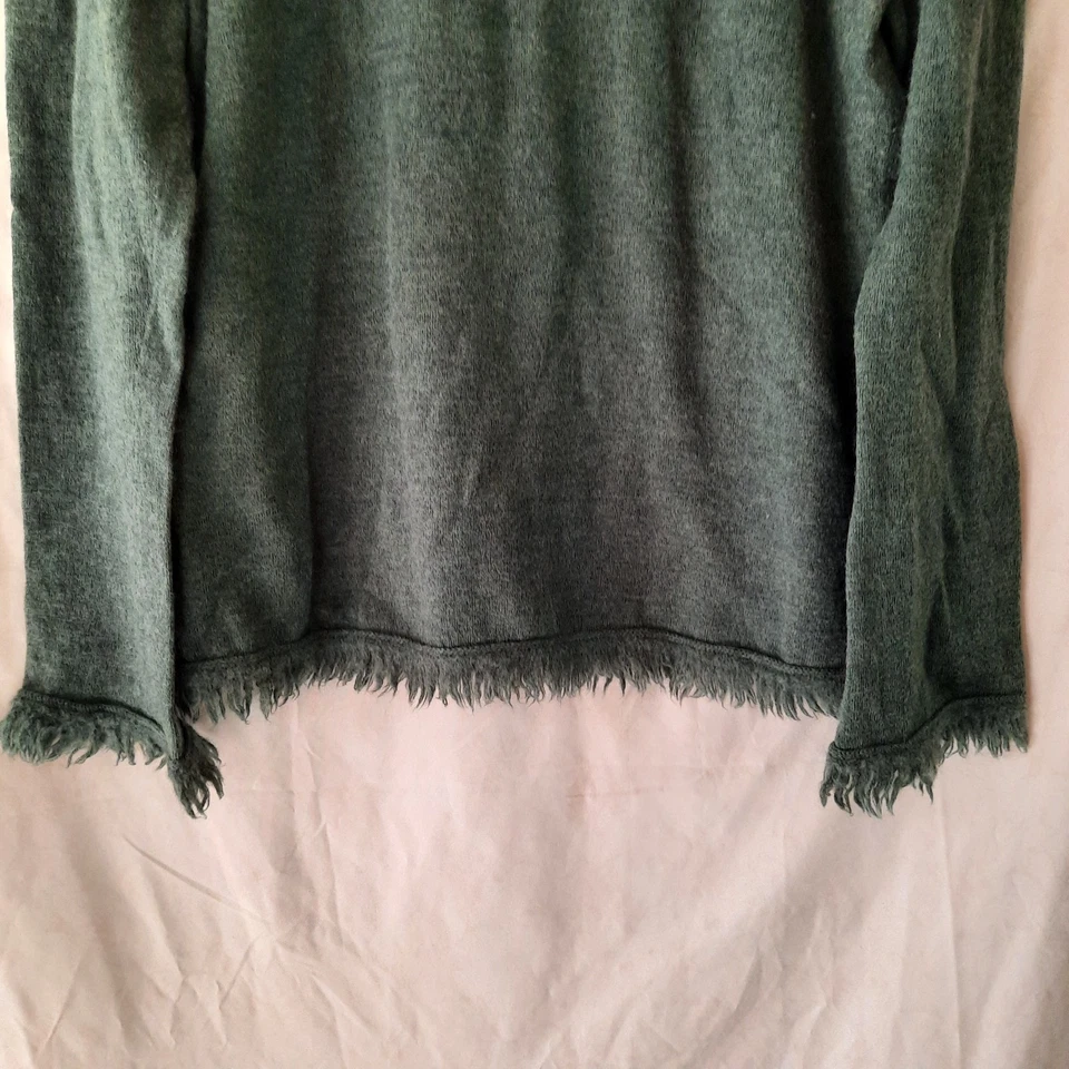 Elena Solano Womens XL 100% Italian Merino Wool Longsleeve Turtleneck Fringe - Image 3 of 4
