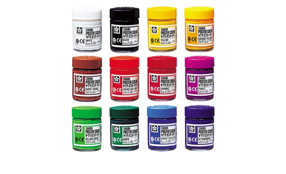 САКУРА плакат цвета набор 12 цветов японское искусство краски сделано в Японии - Изображение 2 из 3