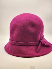 Collection Eighteen Ladies Pink 100 Wool Felt Cloche Hat Vintage Style One Size