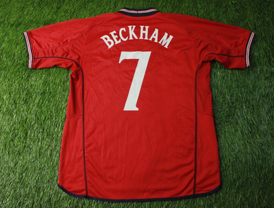 ENGLAND TEAM BECKHAM 2002-2004 DOUBLE SIDED FOOTBALL SHIRT JERSEY