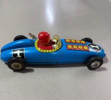 Retro Style Blue Lotus "Cigar" Formula 1 Race Car Tin Wind-Up Toy