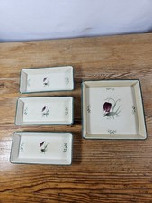 MID CENTURY ALUMINIA VIBEAEG FAIENCE TRAYS 1791 2193 DENMARK SET NILS THORSSON