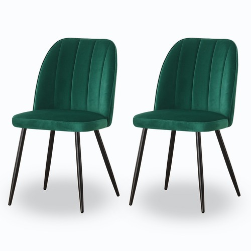 2/4/6X Dining Chairs Velvet Padded Seat Metal Legs Breakfast Kitchen Office - Picture 29 of 53