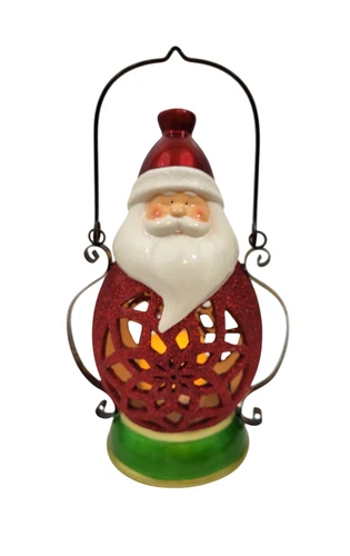 Christmas Holiday Santa Lantern LED Flickering Candle video thumbnail