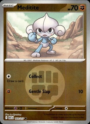 Meditite (Energy Symbol Pattern) 103/217 Pokemon Ascended Heroes NM