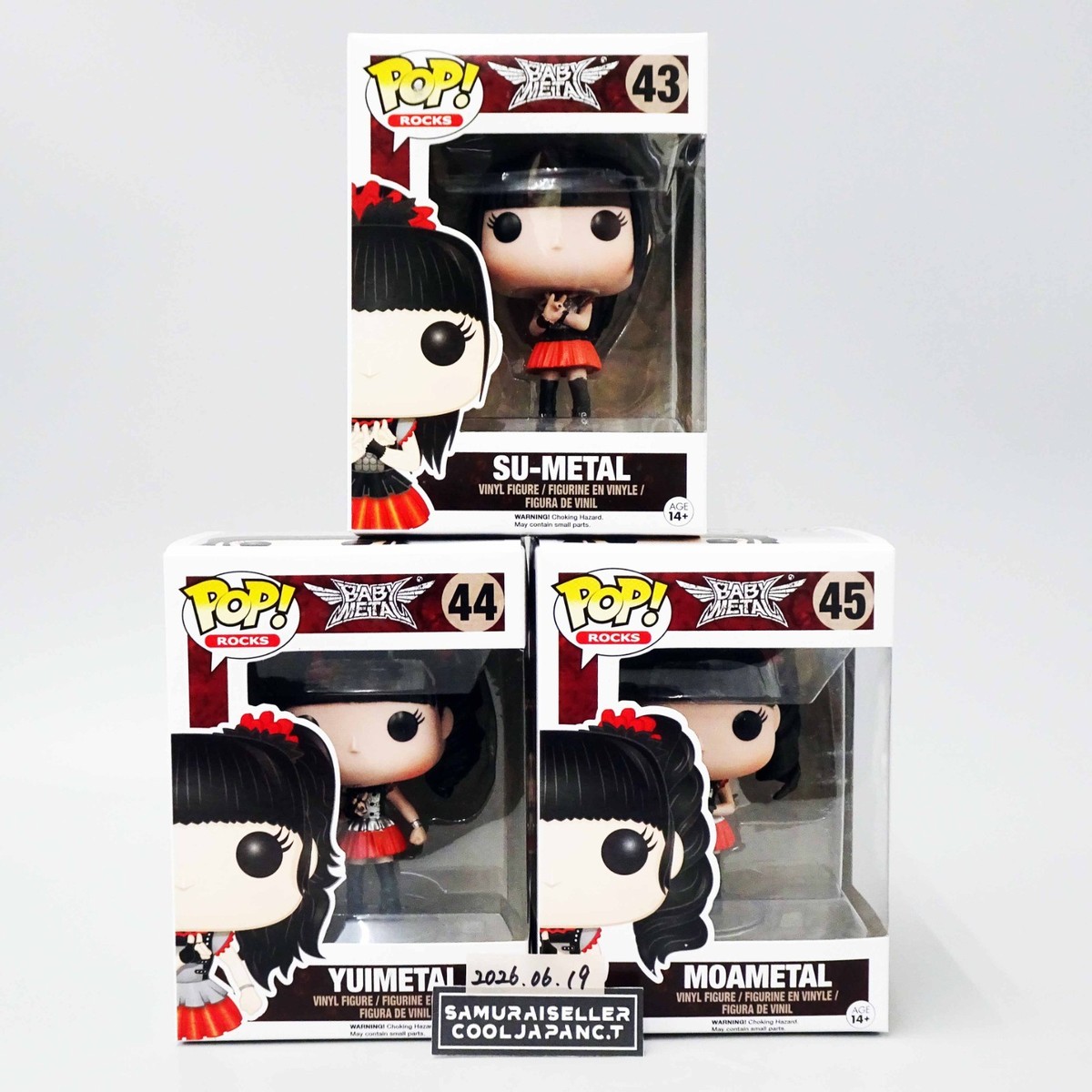 FUNKO POP! ROCKS BABYMETAL SU #43 YUI #44 MOA #45 SET OF 3 Vinyl