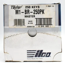 Box of 250 Ilco Master M1-BR Brass Uncut Key Blanks