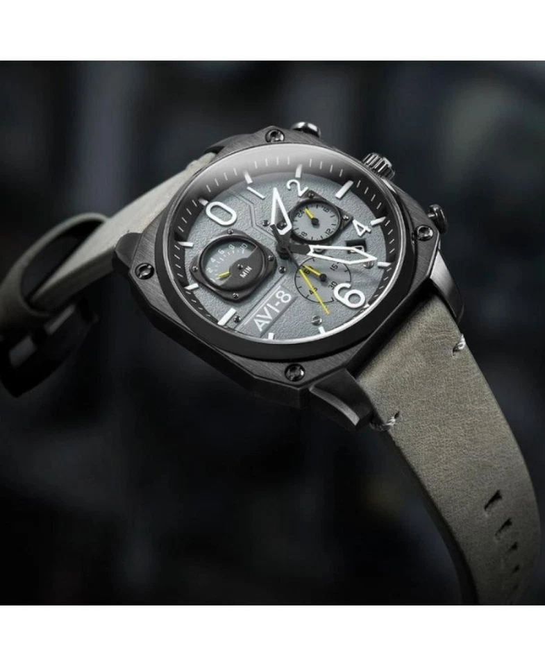 AVI-8 Men Analog Quartz Casual Watch Classic Dress Black Dial Waterproof Round C - Image 4 of 4