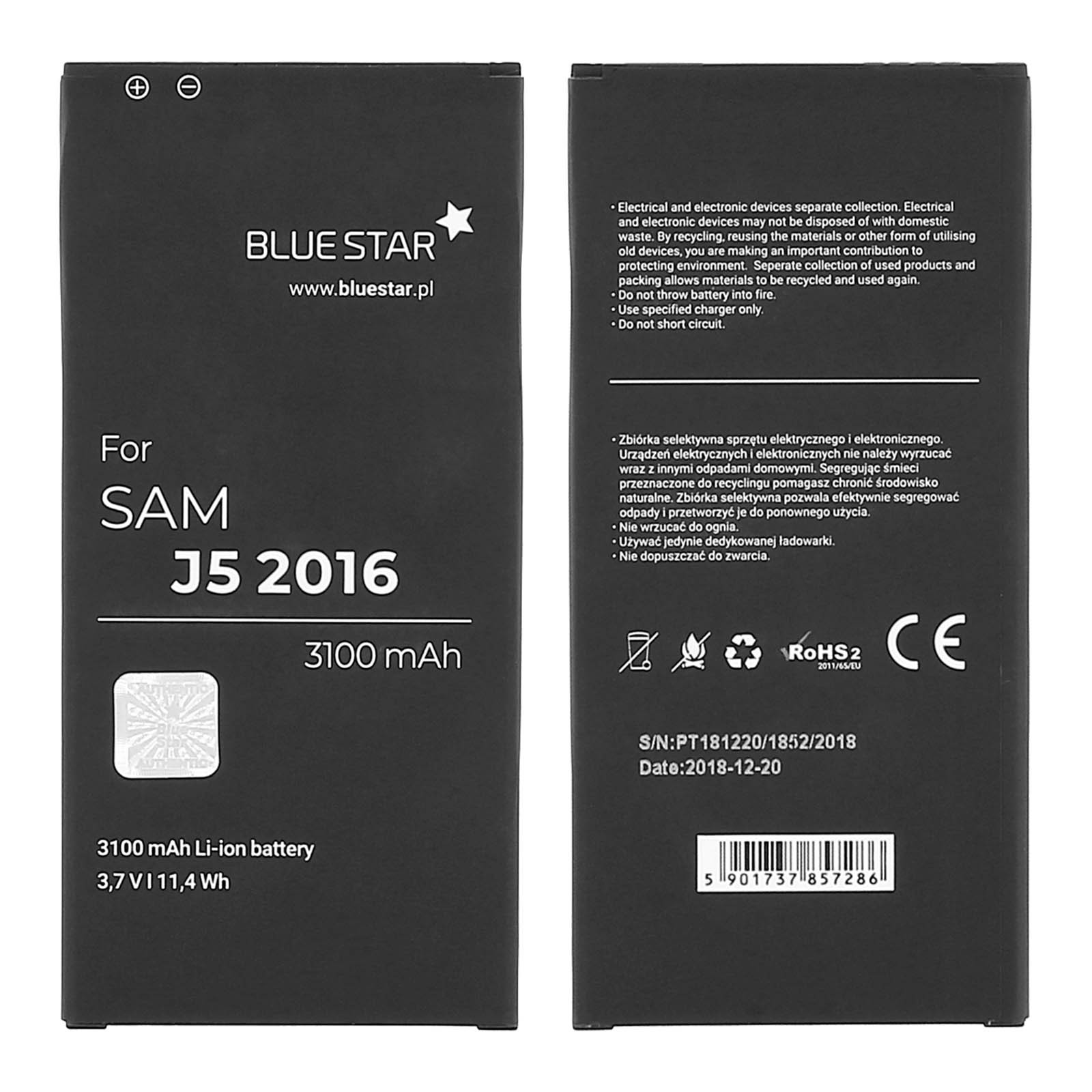 Batterie Galaxy J5 2016 de 3100 mAh pour modèle SM-J510