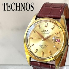 Orologio Technos Star Chief Automatico 30J Cinturino Pelle Tono Oro Usato